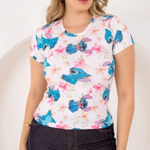 Blusinha Suede Feminina Estampada