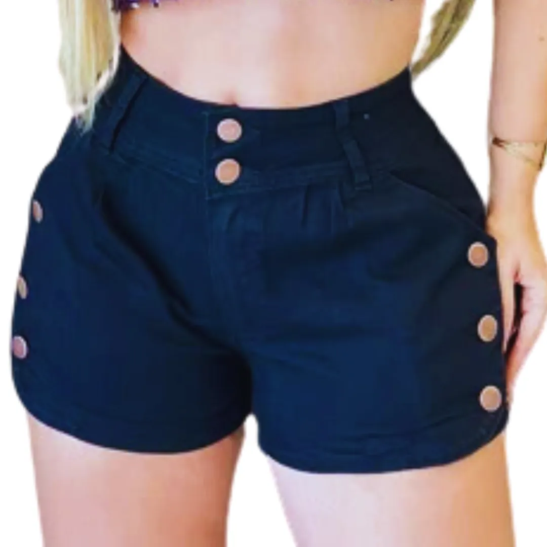 Short Jeans Feminino Cintura Alta