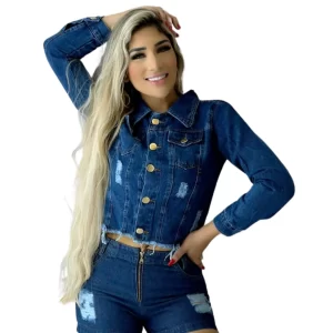Jaqueta Jeans Escuro - Estilo Versátil e Elegante!
