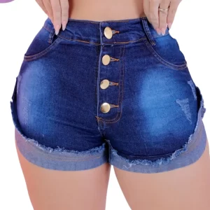 Short Jeans Feminino Cintura Alta